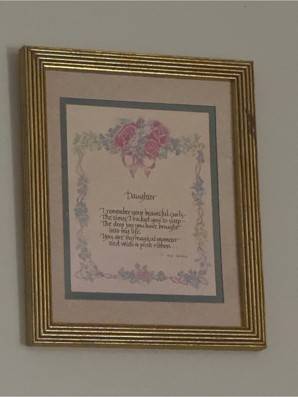 Gold Framed Floral Daughter Wall Art